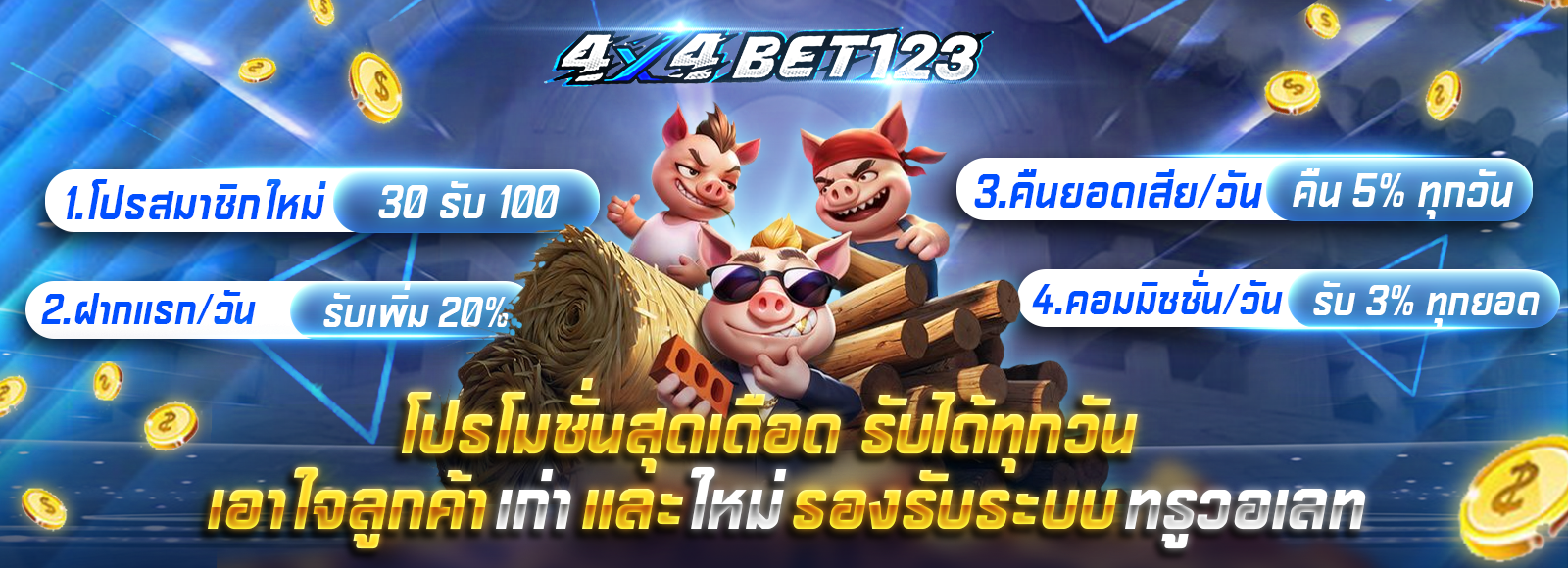 4x4bet123 โปรสล็อตทุนน้อย ฝาก-ถอนไม่มีขั้นต่ำ ระบบออโต้ รองรับทรูวอเลท